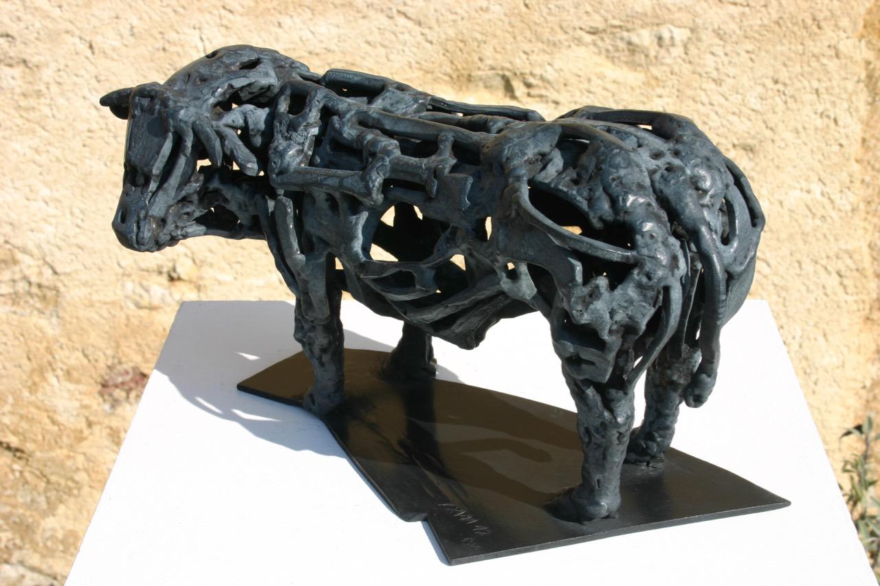 My neighbour the Charolais  2017 Welded bronze, unique piece - Height : 6,49 in