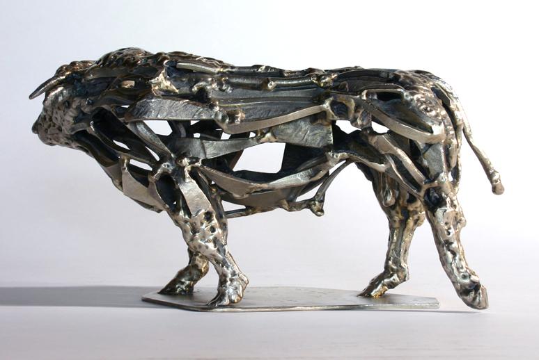 Silver bull 2017 Welded and silvered bronze - Height : 6,88 in