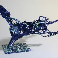 Cheval bleu  1994 - 2010 Laiton soudé, peint P.U. - Hauteur : 28 cm