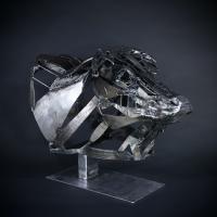 Tête de taureau 2019 Acier soudé P.U. - 51,5 x 60,5 x 45 cm (Collection privée)