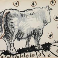 Mon voisin ne s'intéresse pas à la politique 2016 Pastel gras sur papier - 23,5 x 33,5 cm