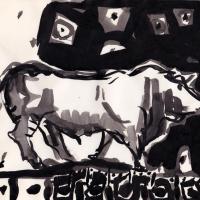 Mon voisin s'en fout...  2016 Encre de Chine sur papier - 18 x 24 cm