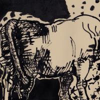 Mon voisin s'ennuie  2016 Encre de Chine sur papier - 14,5 x 20 cm