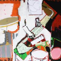 Avant le concert 2010 Acrylique, crayon et collage sur toile - 97 x 130 cm