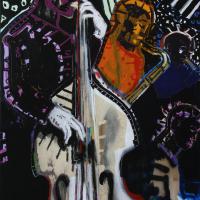 Jazz Club III 2010 Acrylique et collage sur toile - 116 x 89 cm (Collection privée)