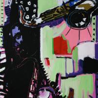 Mon jazz - Trane 2010 Acrylique et collage sur toile - 130 x 97 cm