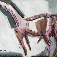 Cheval II 1999 Huile sur bois - 32,5 x 40 cm