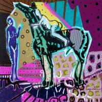 Il est à moi ! 2007 Acrylique et collage sur toile - 80 x 80 cm