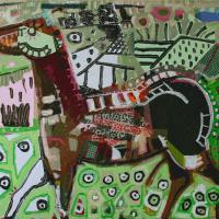 Je suis chez moi 2006 Acrylique et collage sur toile - 81 x 100 cm (Coll. privée)