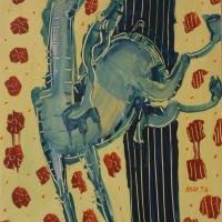 La ruade 1998 Acrylique sur papier - 70 x 50 cm