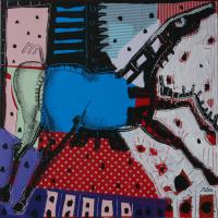 Monsieur Cheval 2012 Acrylique, crayon et collage sur toile - 50 x 50 cm
