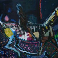 Nocturne 2012 Acrylique et collage sur toile - 73 x 100 cm