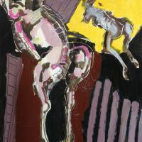 Conversation de nuit III 2000 Acrylique sur papier - 70 x 50 cm