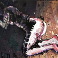 Zone d'ombre  2023 Acrylique et collage sur toile - 100 x 150 cm