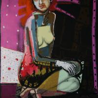 Le gant blanc 2010 Acrylique, crayon et collage sur toile - 128,5 x 90,5 cm