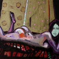 Pièce unique 2010 Acrylique, crayon et collage sur toile - 89 x 130 cm 