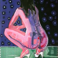 Talons aiguille 2008 Acrylique, crayon et collage sur toile - 116 x 89 cm (Coll. privée)