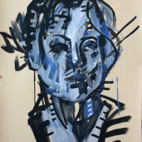 Charlotte III 1992  Acrylique sur papier - 70 x 50 cm