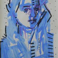 Charlotte V 1992  Acrylique sur papier - 70 x 50 cm