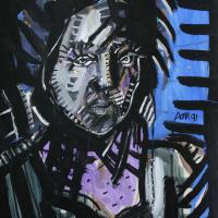 Elisabeth I 1991  Acrylique sur papier - 70 x 50 cm