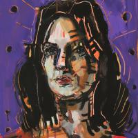 Emmanuelle I  2023 Acrylique sur papier - 48 x 33 cm