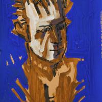 La concentration du comédien 1992 Acrylique sur papier - 70 x 50 cm