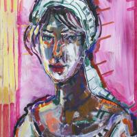 La fille de Montmartre 1999 Acrylique sur papier - 70 x 50 cm