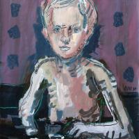 Le bain de Raffaello II 1998 Acrylique sur papier - 69,5 x 49,5 cm