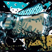 Mon voisin a de quoi être fier 2017 Encre de Chine et collage sur papier