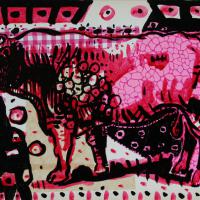 Mon voisin aime le rose 2016 Encre et collage sur papier - 23,8 x 33,8 cm