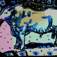 Mon voisin aime se montrer 2016 Encre et collage sur papier - 23,8 x 33,8 cm