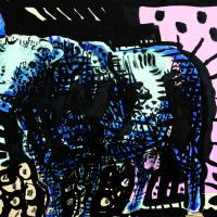 Mon voisin assure... 2016 Encre et collage sur papier - 23,8 x 33,7 cm