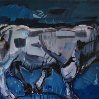 Mon voisin sort du cadre 2017 Acrylique sur toile - 97 x 130 cm