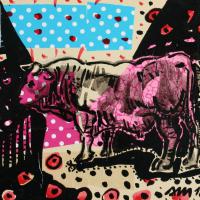 Mon voisin est amoureux 2017 Encre de Chine et collage sur papier