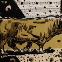 Mon voisin est mélomane III 2017 Encre et collage sur papier - 24 x 34 cm