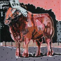 Mon voisin le Pacha 2017 Acrylique et collage sur toile - 80 x 80 cm