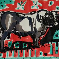 Mon voisin m'observe 2017 Encre de Chine sur papier - 24 x 34 cm