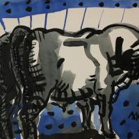 Mon voisin pose 2016 Encre sur papier - 24 x 30 cm