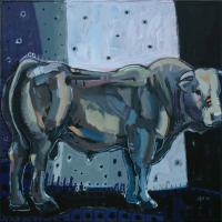 Mon voisin sous les projecteurs 2018  Acrylique sur toile - 100 x 100 cm