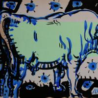 Mon voisin veut un câlin 2016 Encre et collage sur papier - 23,7 x 33,8 cm