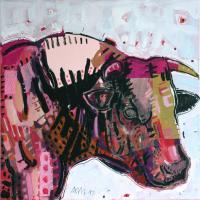 Portrait de mon voisin II 2017 Acrylique et collage sur toile - 80 x 80 cm