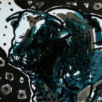 Portrait de mon voisin 2017 Encre de Chine sur papier - 24 x 34 cm