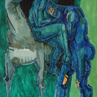 Couple et cheval 1993 Huile sur toile - 162 x 130 cm (Coll. privée)