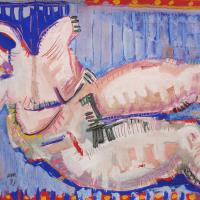 Femme allongée II 1993 Acrylique et pastel sur papier - 50 x 70 cm