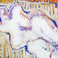 Femme allongée IV 1993 Acrylique et pastel sur papier - 50 x 70 cm