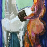 Femme et cheval 1993 Acrylique sur toile - 205 x 101 cm