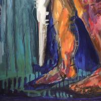 Femme et cheval - Détail