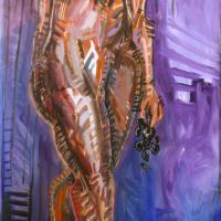 Le temps du raisin I 1993 Acrylique sur toile - 200 x 96,5 cm