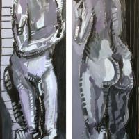 Ying & Yang 1993 Acrylique sur toile - Diptyque : 200 x 51,5 cm (chaque toile)