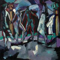 Cours de danse II 1988 Huile sur toile 90 x 90 cm (Collection privée)